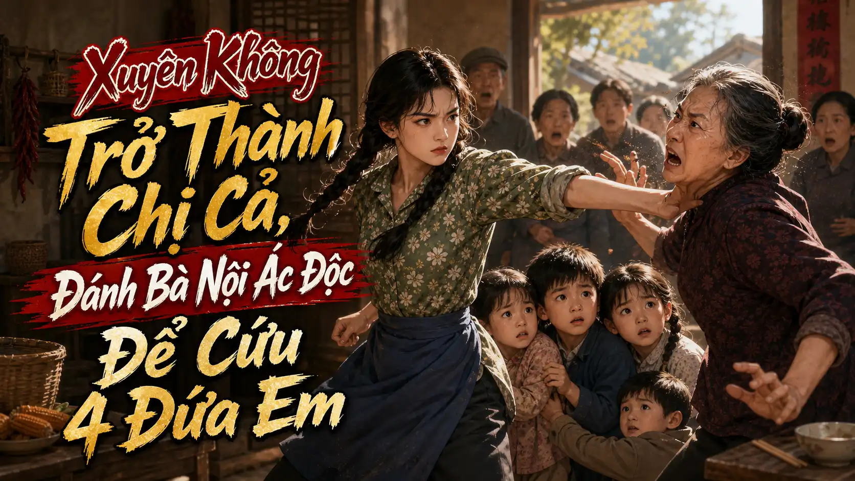 XUYÊN KHÔNG THÀNH CHỊ CẢ , ĐÁNH BÀ NỘI ÁC ĐỘC ĐỂ CỨU 4 ĐỨA EM thumbnail