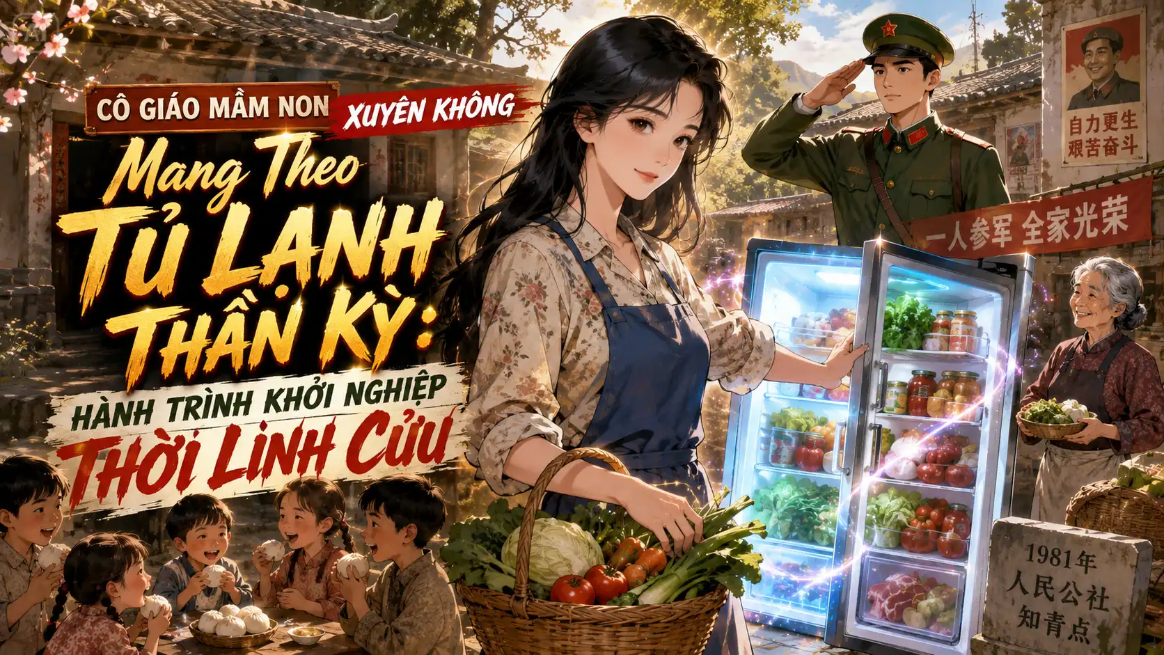 Cô Giáo Mầm Non Xuyên Không Mang Theo Tủ Lạnh Thần Kỳ:  Hành Trình Khởi Nghiệp Thời Linh Cửu thumbnail