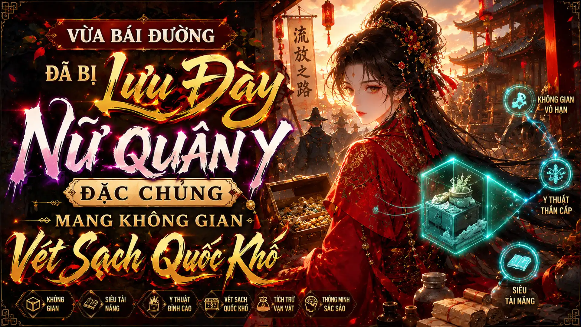 Vừa Bái Đường Đã Bị Lưu Đày Nữ Quân Y Đặc Chủng Mang Không Gian Vét Sạch Quốc Khố thumbnail