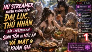 Nữ Streamer Xuyên Không Đến Đại Lục Thú Nhân, Bật Livestream Sinh Tồn Và Nấu Ăn Vả Mặt Khán Giả cover
