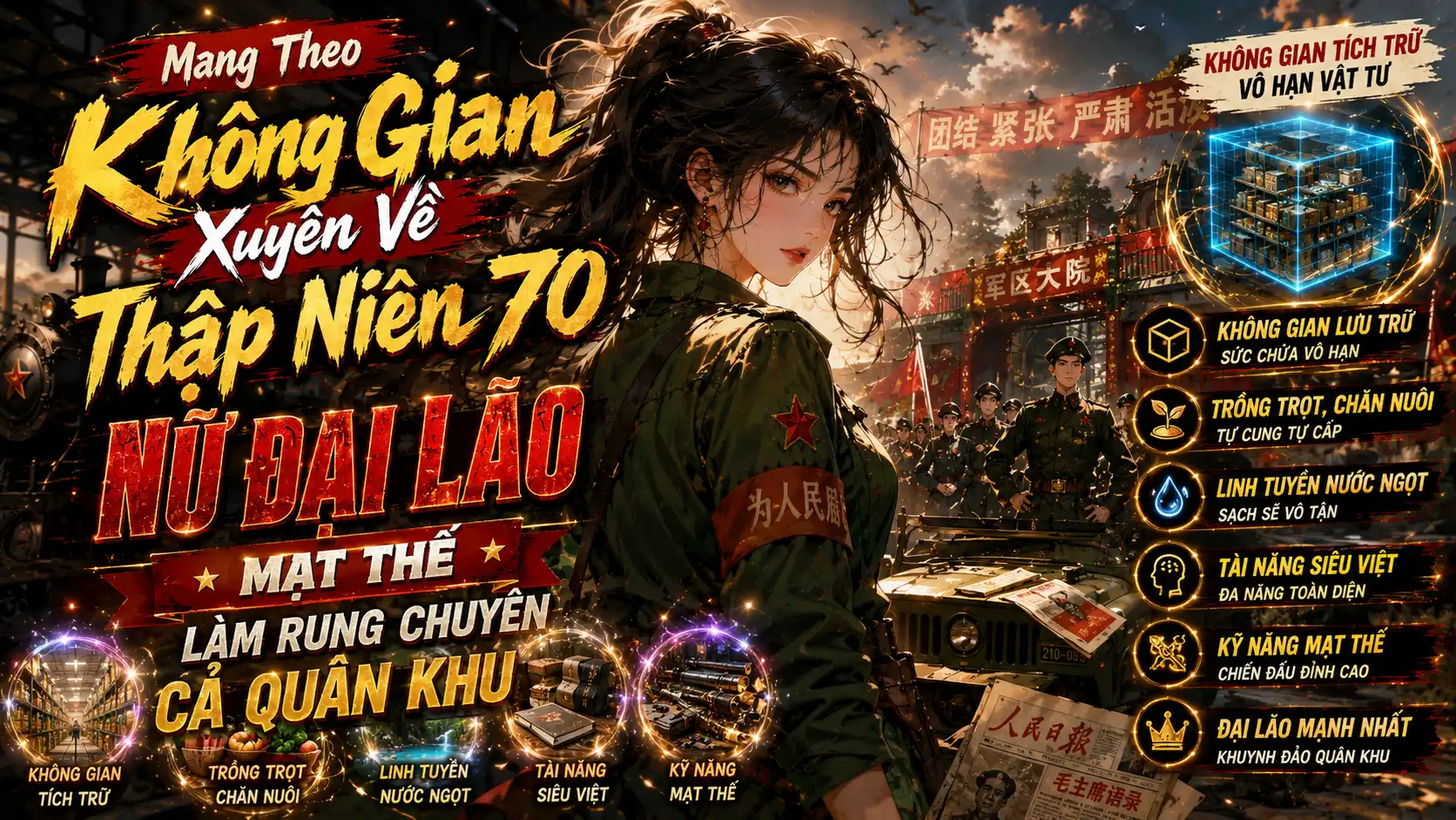 Mang Theo Không Gian Xuyên Về Thập Niên 70, Nữ Đại Lão Mạt Thế Làm Rung Chuyển Cả Quân Khu thumbnail