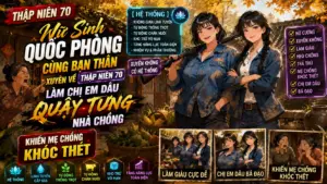 NỮ SINH QUỐC PHÒNG CÙNG BẠN THÂN XUYÊN VỀ THẬP NIÊN 70 LÀM CHỊ EM DÂU QUẬY TUNG NHÀ CHỒNG cover